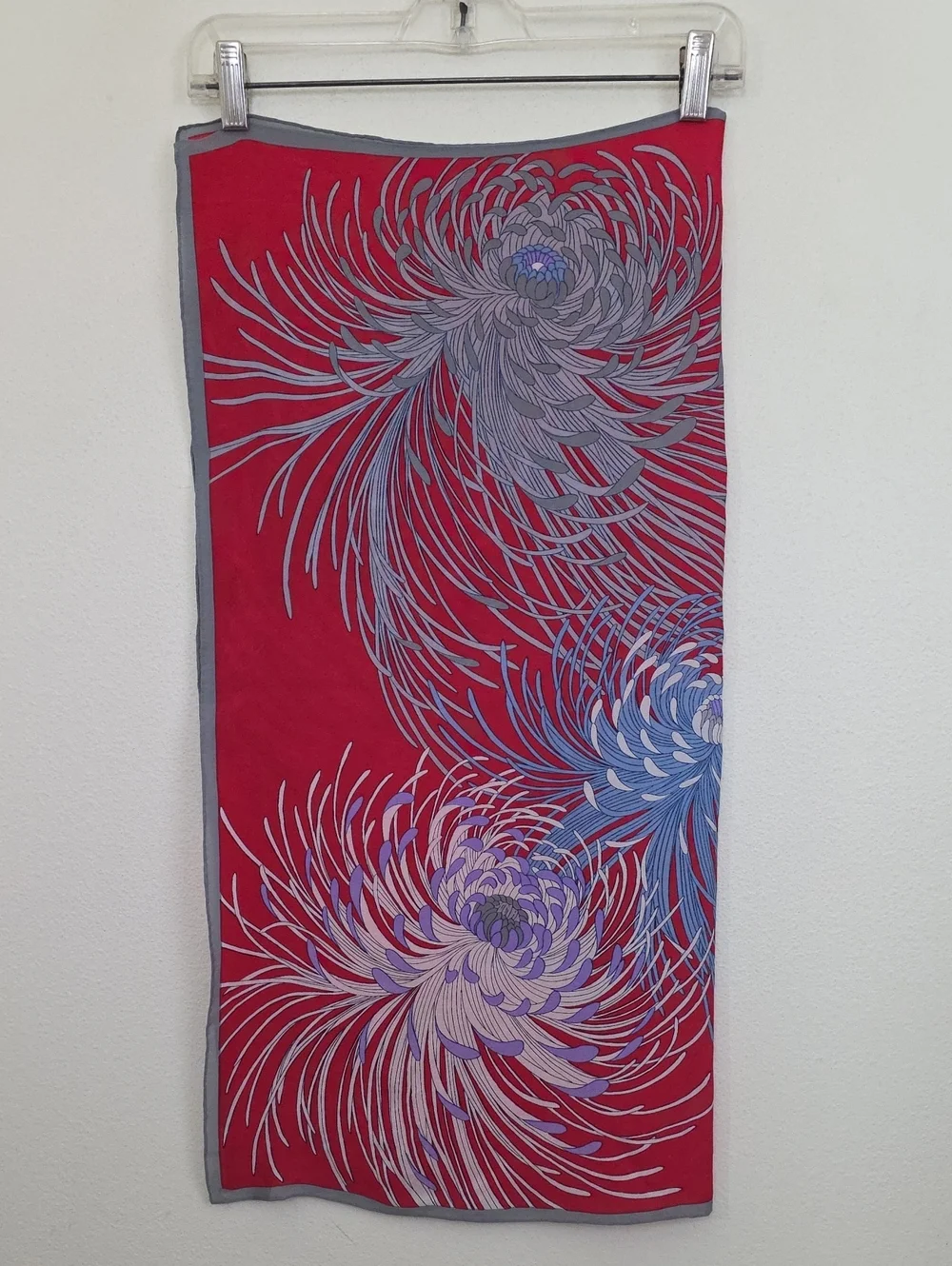 Hanae Mori Red, Blue & Purple Square Scarf 27